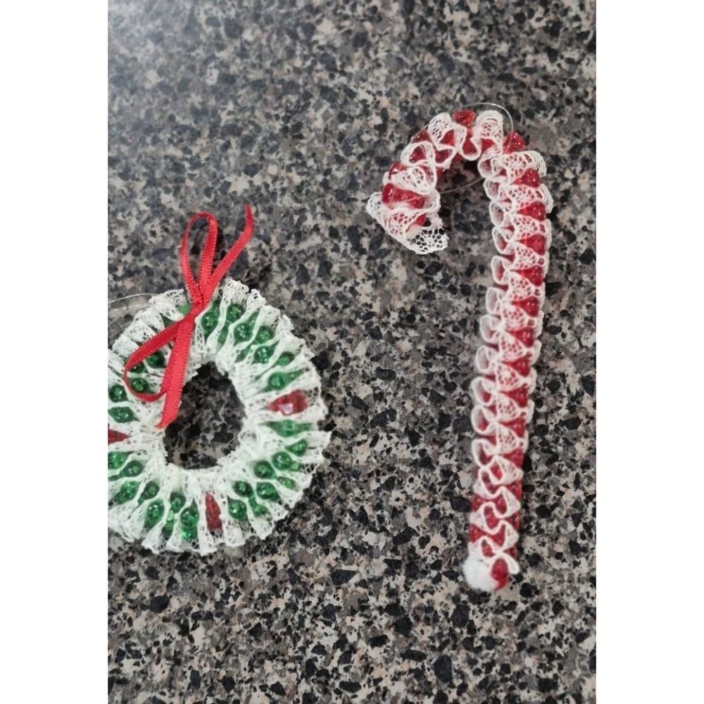Lot Of (10) Handmade Christmas Tree Holiday Ornaments Handmade Mr. & Mrs. Claus - Picture 9 of 13